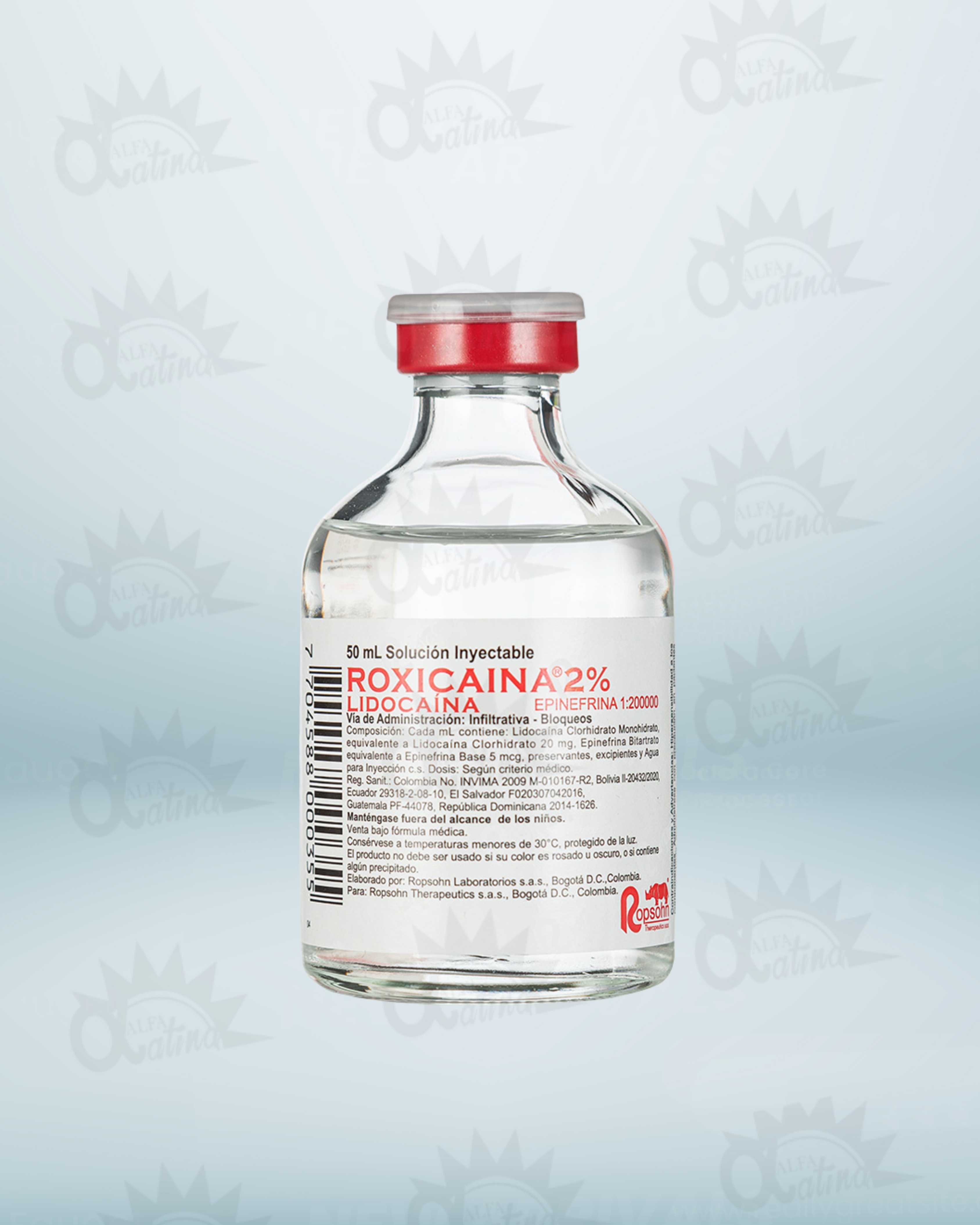 ROXICAINA AL 2% CON EPINEFRINA X 50 ML ROJA